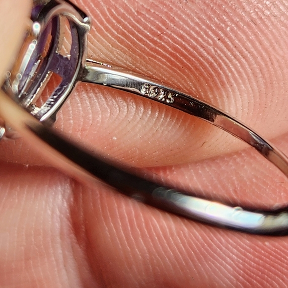 Natural Charoite 925 Sterling Silver Adjustable Crystal Ring - Picture 4 of 6